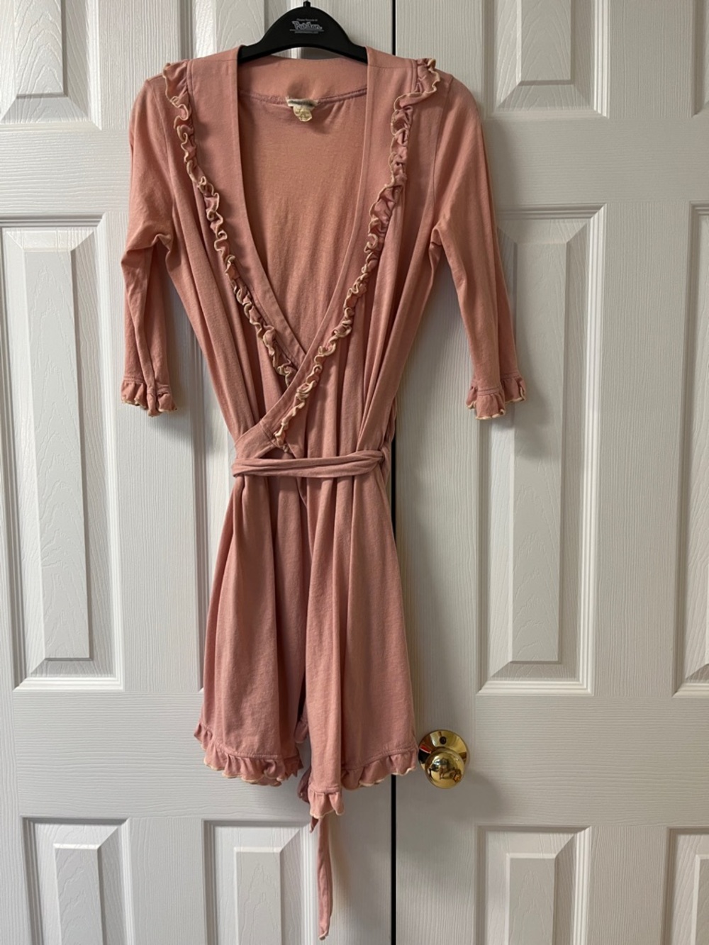 Anthropologie Undrest pink ruffle robe